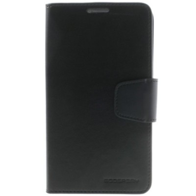 Samsung Galaxy Note 3 (N900) Mercury Sonata atvērams melns ādas futrālis - maciņš / Vacins.lv