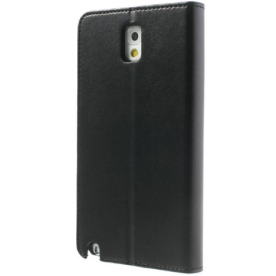 Samsung Galaxy Note 3 (N900) Mercury Sonata atvērams melns ādas futrālis - maciņš / Vacins.lv