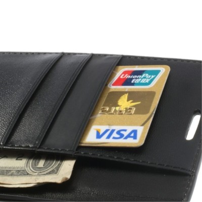 Samsung Galaxy Note 3 (N900) Mercury Sonata atvērams melns ādas futrālis - maciņš / Vacins.lv