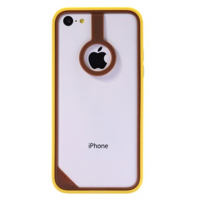 Geltonas/rudas „BASEUS“ kieto silikono Apple iPhone 5C dėklas (rėmelis) / Priedai.lt