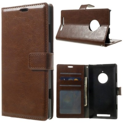 Nokia Lumia 830 atvēramais brūns ādas maciņš (maks) / Vacins.lv