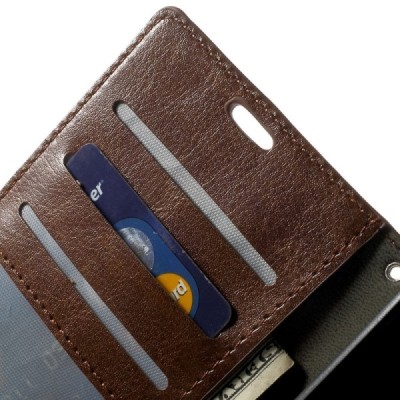 Nokia Lumia 830 atvēramais brūns ādas maciņš (maks) / Vacins.lv