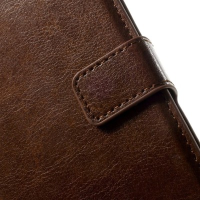 Nokia Lumia 830 atvēramais brūns ādas maciņš (maks) / Vacins.lv