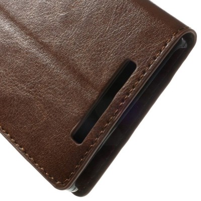 Nokia Lumia 830 atvēramais brūns ādas maciņš (maks) / Vacins.lv