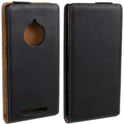 Nokia Lumia 830 klasisks ādas vertikāli atvēramais melns futrālis / Vacins.lv