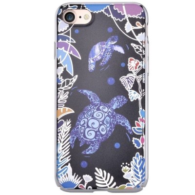 Apple iPhone 7 (iPhone 8) elegants „Devia“ Turtle melns (apmales sudrabā krāsā) plastmasas apvalks / Vacins.lv