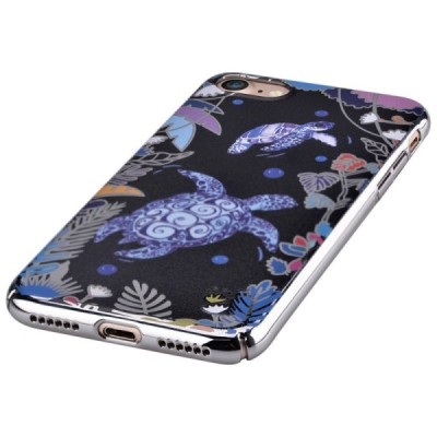 Apple iPhone 7 (iPhone 8) elegants „Devia“ Turtle melns (apmales sudrabā krāsā) plastmasas apvalks / Vacins.lv