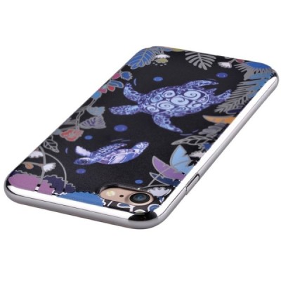 Apple iPhone 7 (iPhone 8) elegants „Devia“ Turtle melns (apmales sudrabā krāsā) plastmasas apvalks / Vacins.lv