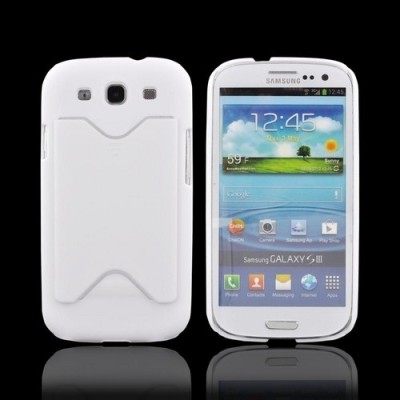 Plastikinis Samsung Galaxy S3 i9300 dėklas (dėkliukas, nugarėlė) su nugarėlėje integruotu kortelės laikikliu / Priedai.lt