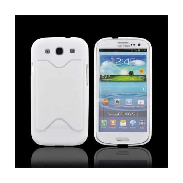 Plastikinis dėklas, piniginė - baltas (Galaxy S3)