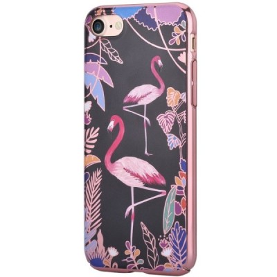Apple iPhone 7 (iPhone 8) elegants „Devia“ Flamingo melns (apmales rozā krāsā) plastmasas apvalks / Vacins.lv