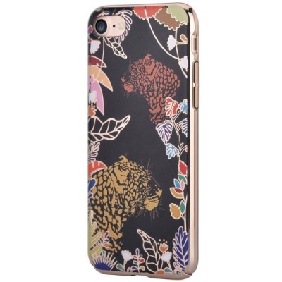Apple iPhone 7 (iPhone 8) „Devia“ Tiger juodas elegantiškas plastikinis dėklas auksiniais apvadais / Priedai.lt