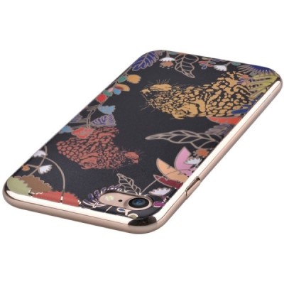 Apple iPhone 7 (iPhone 8) „Devia“ Tiger juodas elegantiškas plastikinis dėklas auksiniais apvadais / Priedai.lt