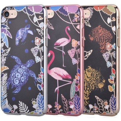 Apple iPhone 7 (iPhone 8) „Devia“ Tiger juodas elegantiškas plastikinis dėklas auksiniais apvadais / Priedai.lt