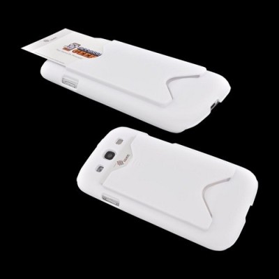 Plastikinis Samsung Galaxy S3 i9300 dėklas (dėkliukas, nugarėlė) su nugarėlėje integruotu kortelės laikikliu / Priedai.lt