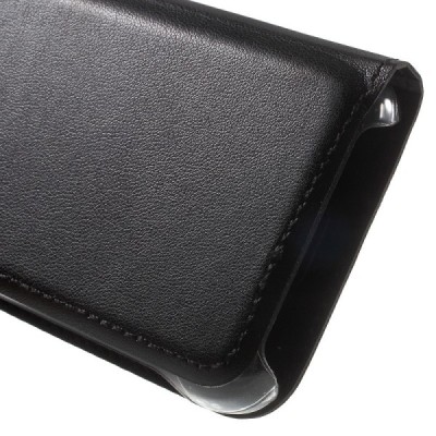 Samsung Galaxy J1 mini (J105) juodas odinis atverčiamas „Smart Window“ dėklas su langeliu / Priedai.lt