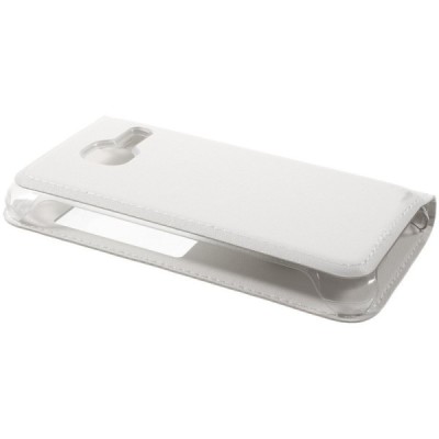 Samsung Galaxy J1 mini (J105) balts atvēramais Smart Window ādas maciņš / Vacins.lv