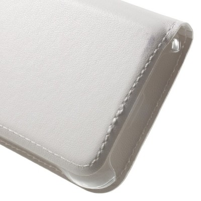 Samsung Galaxy J1 mini (J105) balts atvēramais Smart Window ādas maciņš / Vacins.lv