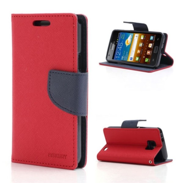 „Mercury“ atverčiamas dėklas, piniginė - raudona (Galaxy S2)