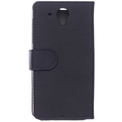 HTC Desire 520 atvēramais ādas melns maciņš (maks) / Vacins.lv