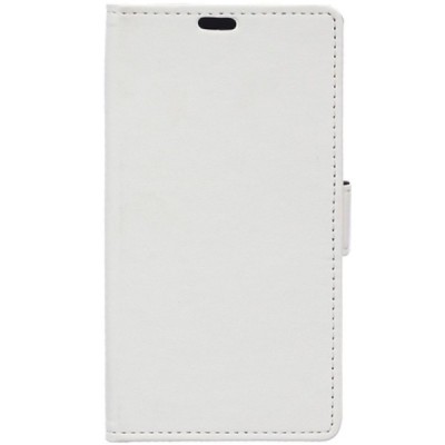 HTC Desire 520 atvēramais ādas balts maciņš (maks) / Vacins.lv