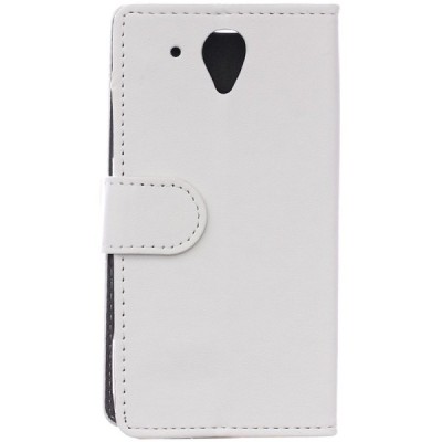 HTC Desire 520 atvēramais ādas balts maciņš (maks) / Vacins.lv