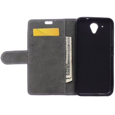 HTC Desire 520 atvēramais ādas sarkans maciņš (maks) / Vacins.lv