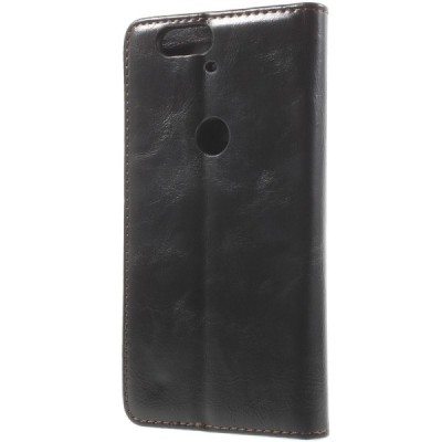 Huawei Nexus 6P „CaseMe“ solidus atverčiamas juodas odinis dėklas - knygutė / Priedai.lt