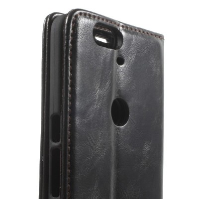 Huawei Nexus 6P „CaseMe“ solidus atverčiamas juodas odinis dėklas - knygutė / Priedai.lt