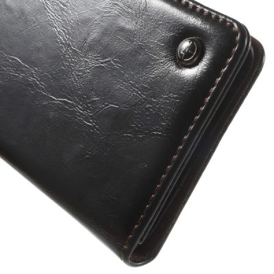 Huawei Nexus 6P „CaseMe“ solidus atverčiamas juodas odinis dėklas - knygutė / Priedai.lt