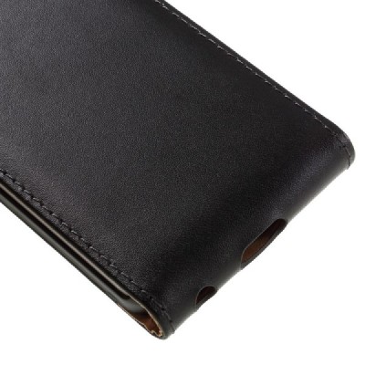 Apple iPhone 7 (iPhone 8) vertikaliai atverčiamas juodas odinis dėklas - piniginė / Priedai.lt