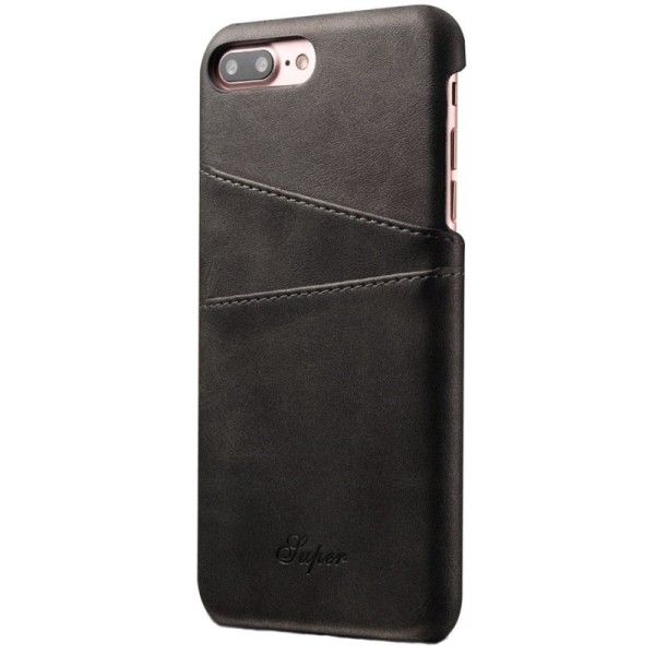 Ādas futrālis ar iebūvētu karšu turētāju - melns (iPhone 7 / 8 / SE 2020 / SE 2022)