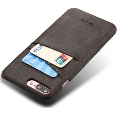 Apple iPhone 7 (iPhone 8) melns ādas futrālis ar iebūvētu karšu turētāju / Vacins.lv