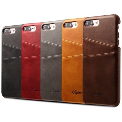 Apple iPhone 7 (iPhone 8) melns ādas futrālis ar iebūvētu karšu turētāju / Vacins.lv