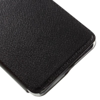 Huawei Y5 II (Huawei Y5 2) juodas odinis atverčiamas „Smart Window“ dėklas su langeliu / Priedai.lt