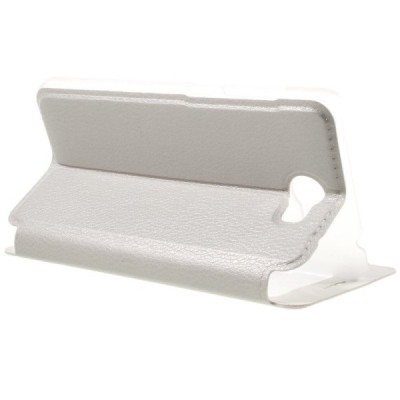 Huawei Y5 II (Huawei Y5 2) balts atvēramais „Smart Window“ ādas maciņš / Vacins.lv