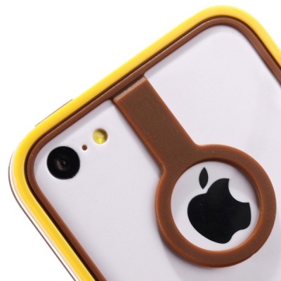 Geltonas/rudas „BASEUS“ kieto silikono Apple iPhone 5C dėklas (rėmelis) / Priedai.lt