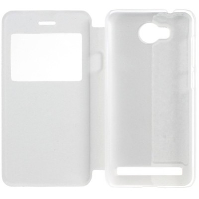 Huawei Y3 II (Huawei Y3 2) balts atvēramais „Smart Window“ ādas maciņš / Vacins.lv