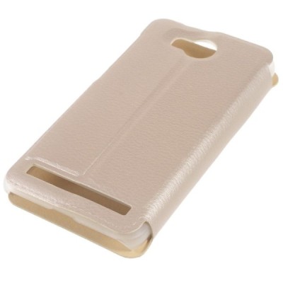 Huawei Y3 II (Huawei Y3 2) zelta atvēramais „Smart Window“ ādas maciņš / Vacins.lv