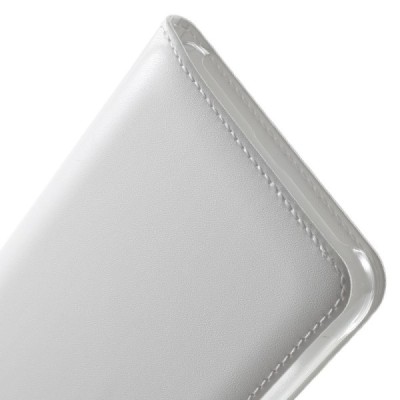 Huawei Y6 II (Huawei Y6 2) baltas odinis atverčiamas „Smart Window“ dėklas su langeliu / Priedai.lt