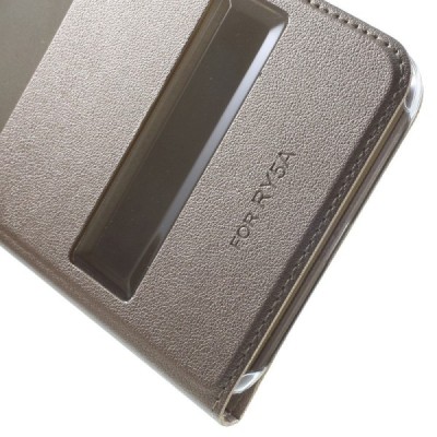 Huawei Y6 II (Huawei Y6 2) zelta atvēramais „Smart Window“ ādas maciņš / Vacins.lv