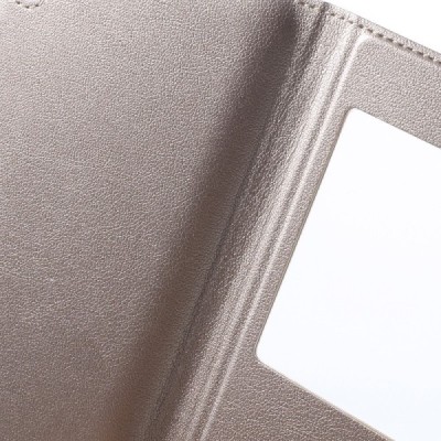 Huawei Y6 II (Huawei Y6 2) zelta atvēramais „Smart Window“ ādas maciņš / Vacins.lv