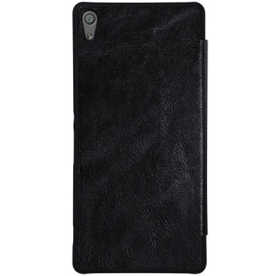 Prabangus „Nillkin“ Qin serijos juodas odinis atverčiamas Sony Xperia XA Ultra (F3212, F3216) dėklas / Priedai.lt
