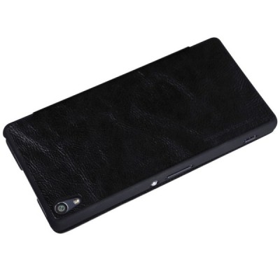 Prabangus „Nillkin“ Qin serijos juodas odinis atverčiamas Sony Xperia XA Ultra (F3212, F3216) dėklas / Priedai.lt