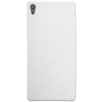 Greznais „Nillkin“ Qin sērijas ādas atvērams balts Sony Xperia XA Ultra (F3212, F3216) maciņš (maks) / Vacins.lv