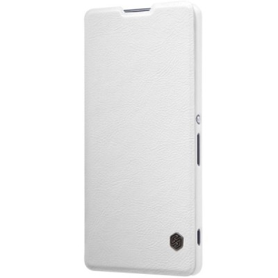 Greznais „Nillkin“ Qin sērijas ādas atvērams balts Sony Xperia XA Ultra (F3212, F3216) maciņš (maks) / Vacins.lv