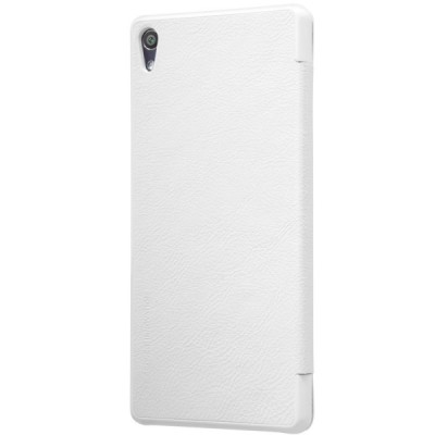 Greznais „Nillkin“ Qin sērijas ādas atvērams balts Sony Xperia XA Ultra (F3212, F3216) maciņš (maks) / Vacins.lv