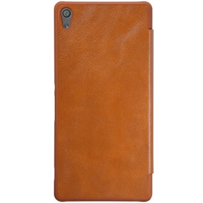 Greznais „Nillkin“ Qin sērijas ādas atvērams brūns Sony Xperia XA Ultra (F3212, F3216) maciņš (maks) / Vacins.lv