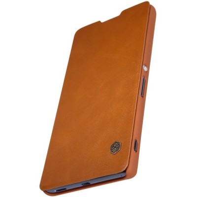 Greznais „Nillkin“ Qin sērijas ādas atvērams brūns Sony Xperia XA Ultra (F3212, F3216) maciņš (maks) / Vacins.lv