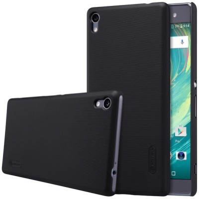 Sony Xperia XA Ultra (F3212, F3216) Nillkin Frosted Shield melns plastmasas futrālis + ekrāna aizsargplēve / Vacins.lv